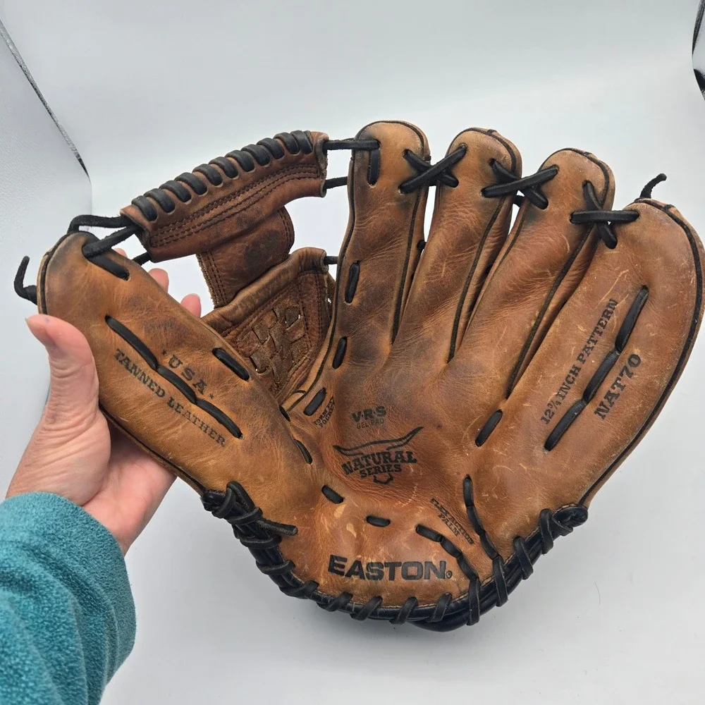 Easton Baseball Glove NAT70 12-3/4" RHT Natural Series Genuine Tanned Leather - Picture 2 of 15